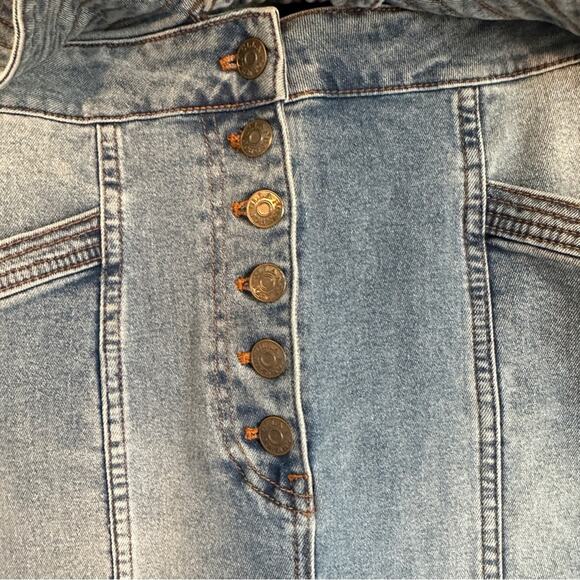 ULLA JOHNSON Otto Bowed Barrel Leg Jean Tie Front Button Fly High Rise 0 NEW - Picture 8 of 12